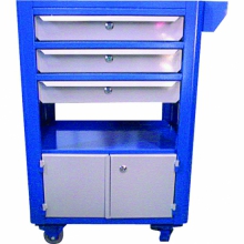 Carrinho para ferramentas semi fechado com 3 gavetas