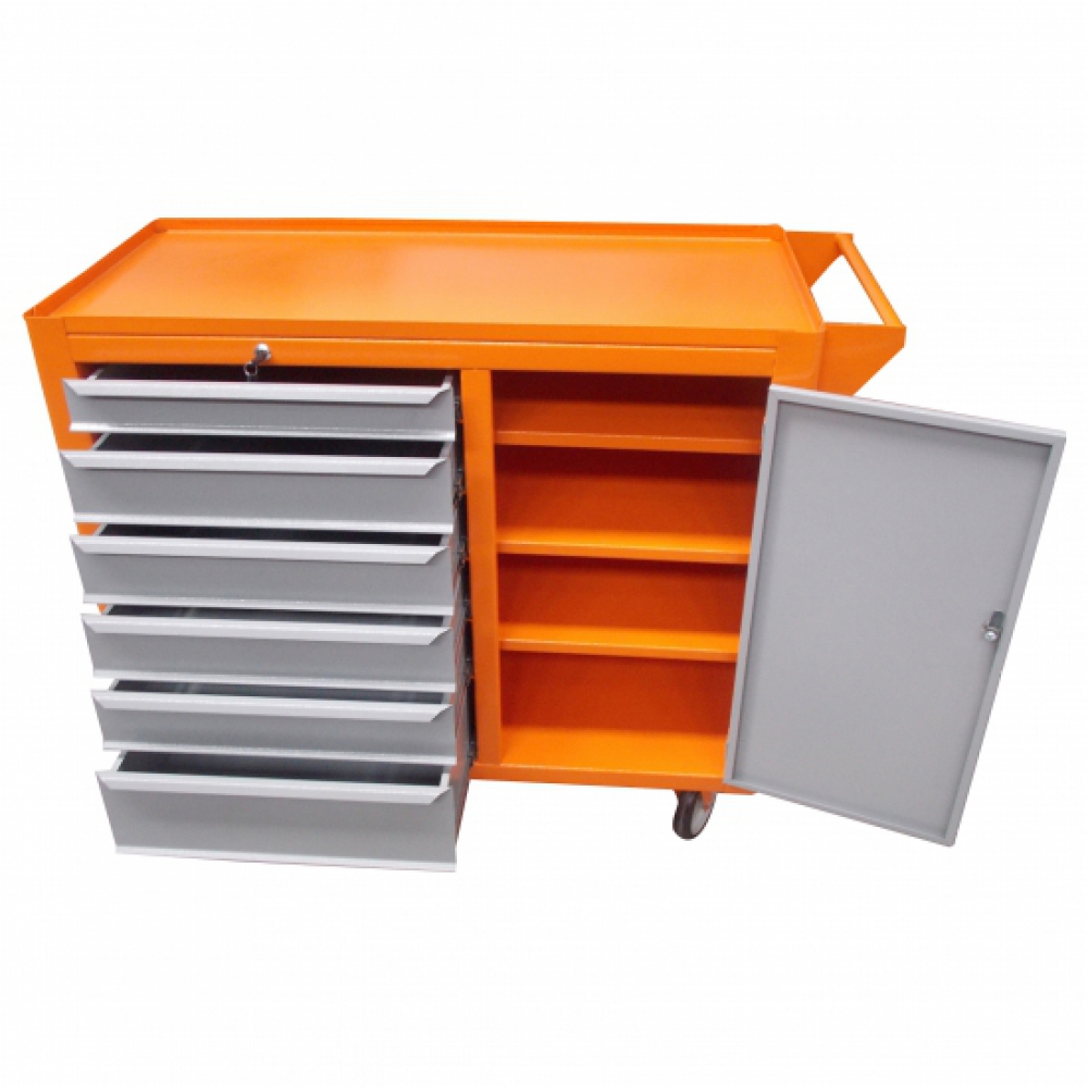 Carrinho para ferramentas fechado com 6 gavetas 