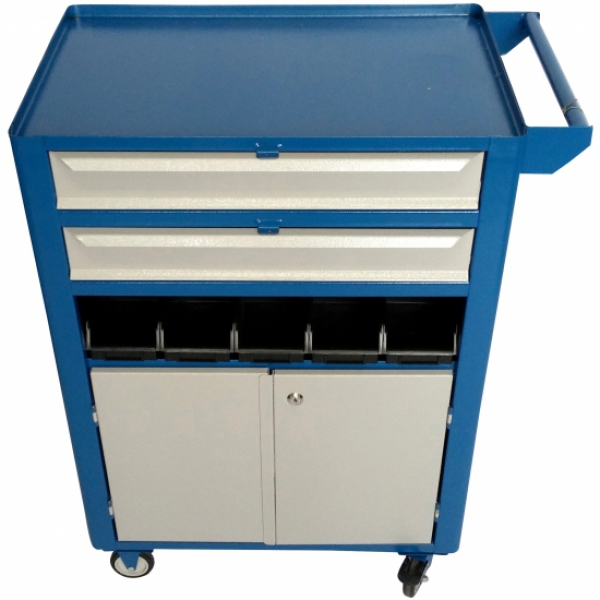 Carrinho para ferramentas fechado com 2 gavetas