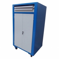 Rack para computador fechado 2 gavetas, 2 portas, 1 prateleira