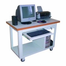 Rack escritório 1 gaveta, 1 gaveta para teclado, tampo em madeira