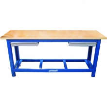 Bancada aberta 2 gavetas, tampo madeira pinus 36mm