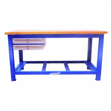 Bancada aberta 2 gavetas, tampo madeira pinus 36mm