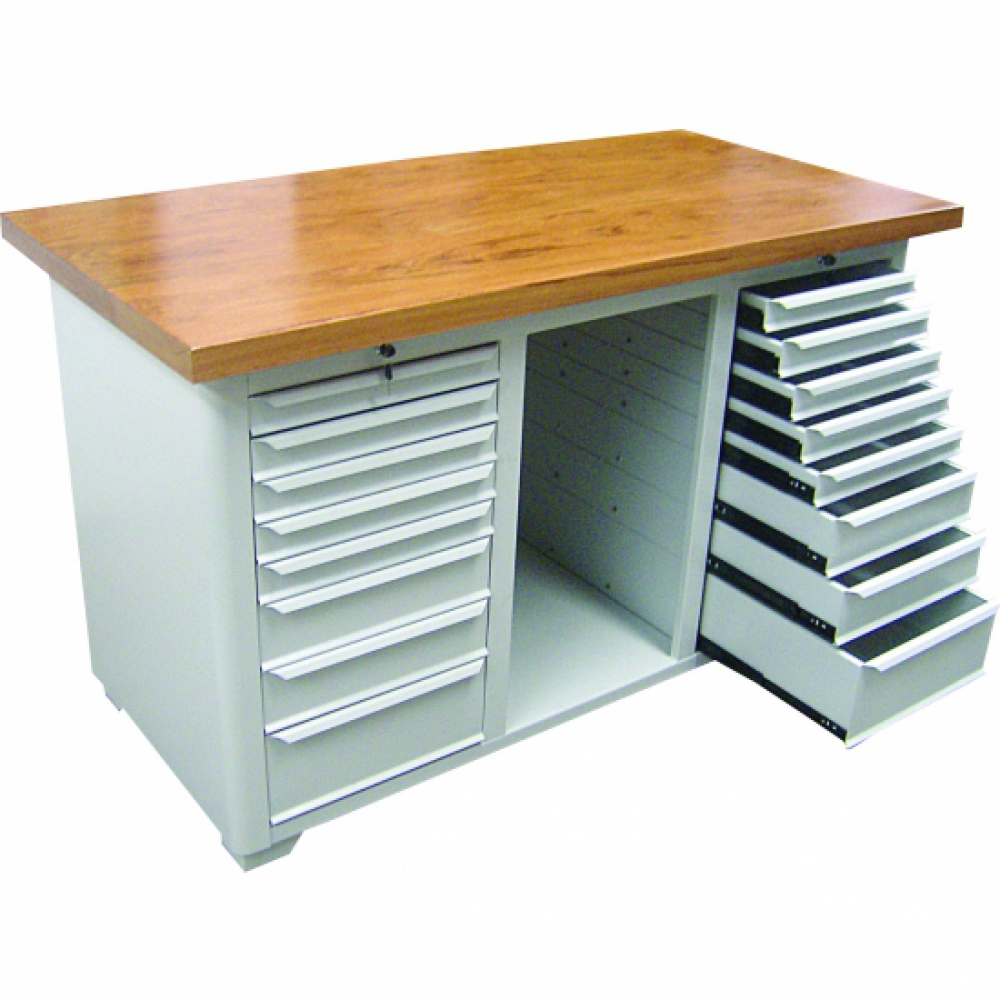 Bancada fechada 16 gavetas  