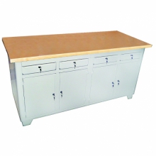 Bancada fechada 4 gavetas, 4 portas