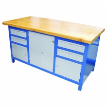 Bancada fechada 4 gavetas, 2 portas laterais, 2 portas centrais