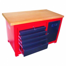 Bancada fechada 5 gavetas, porta lateral