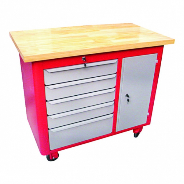 Bancada móvel 5 gavetas, porta lateral
