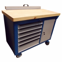 Bancada 6 gavetas com painel para ferramentas retrátil