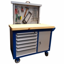 Bancada 6 gavetas com painel para ferramentas retrátil