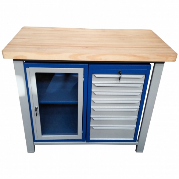 Bancada Inteligente 7 gavetas 1 porta acrílico