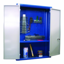 Armário de parede para ferramentas 2 portas de aço - 1 prateleira interna