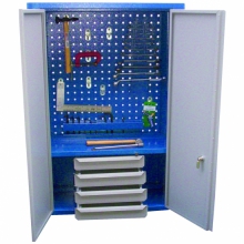 Armário de parede para ferramentas 2 portas de aço - 4 gavetas