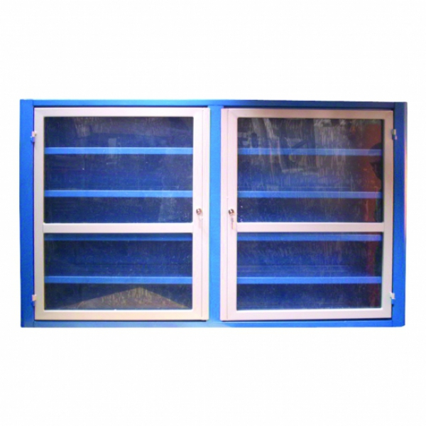 Armário de parede para ferramentas 2 portas c/ visor em acrílico - 4 prateleiras fixas