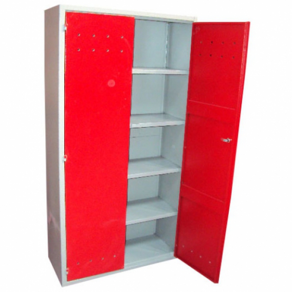 Armário para ferramentas 4 prateleiras fixas - porta de aço