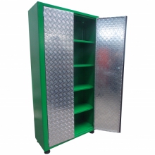Armário para ferramentas 4 prateleiras fixas - porta de alumínio xadrez