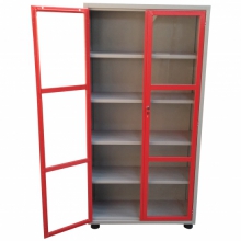 Armário para ferramentas 4 prateleiras fixas - porta c/ visor de acrílico