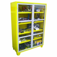 Armário para ferramentas 4 prateleiras fixas - porta de aço