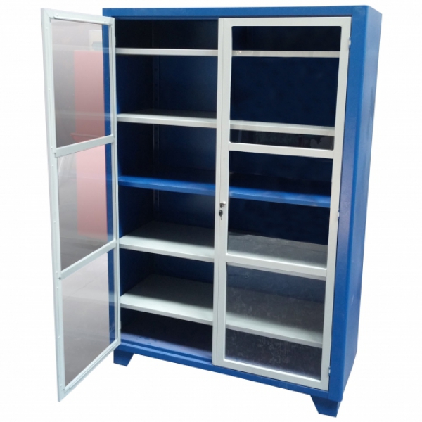 Armário para ferramentas 5 prateleiras móveis - porta c/ visor acrílico