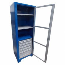 Armário para ferramentas 5 gavetas - 2 prateleiras móveis - porta c/ visor acrílico