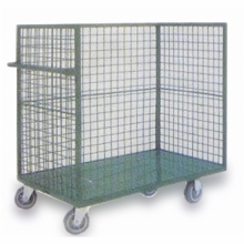 Carrinho plataforma telado - frente aberta - puxador lateral - tampo em aço