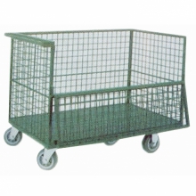 Carrinho plataforma telado - frente porta telada - puxador lateral - tampo em aço