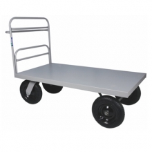 Carrinho plataforma de aço c/ puxador tubolar - eixo reforçado