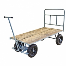Carrinho plataforma c/ assoalho de madeira c/ 1 aba - sistema direção 5ª roda