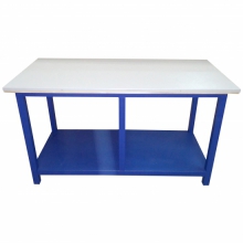 Bancada aberta reforçada tubolar - tampo madeira revestido de chapa 1.5mm