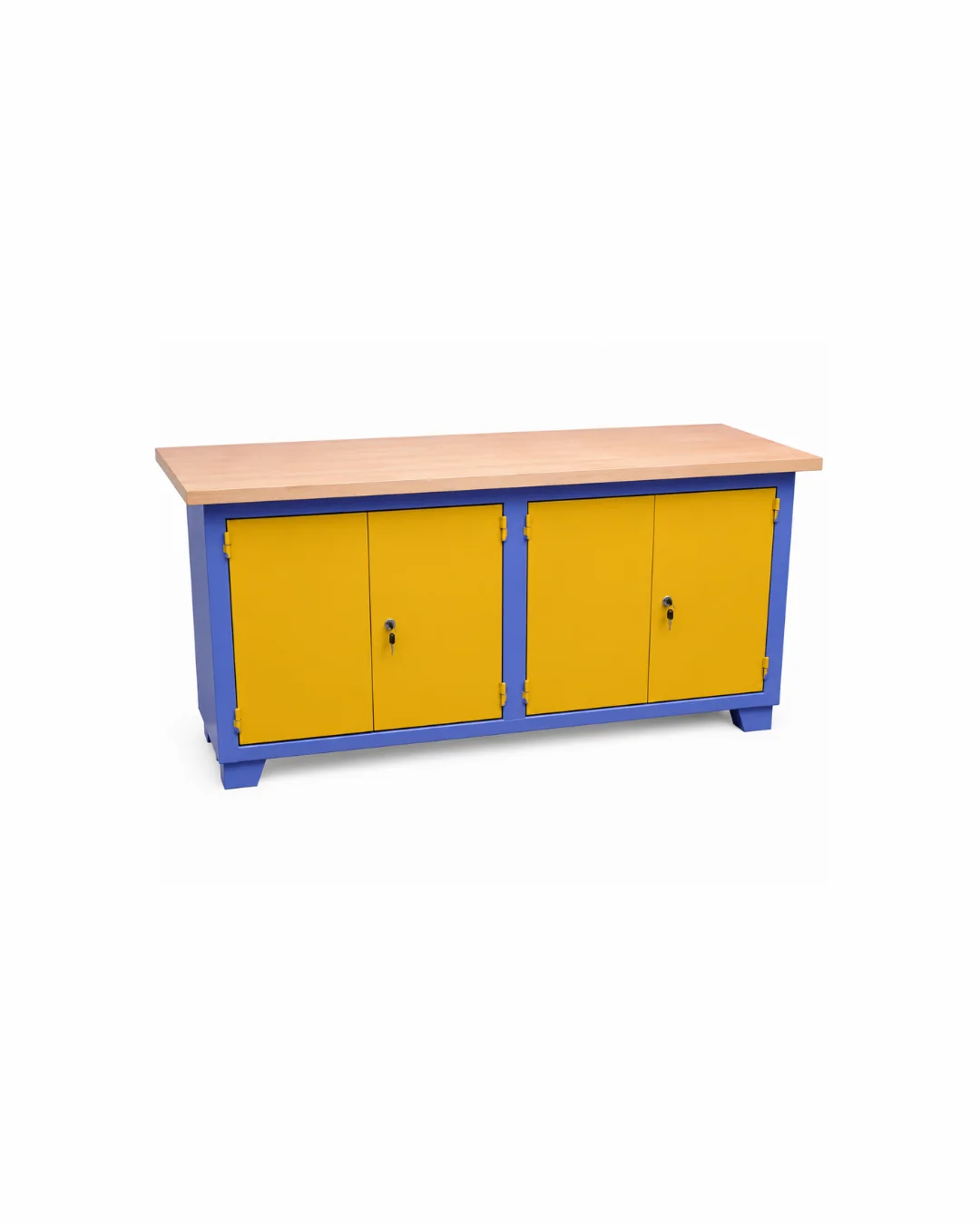 Bancada fechada 4 portas, prateleira interna (opcional), tampo madeira pinus 40mm — Bezafer