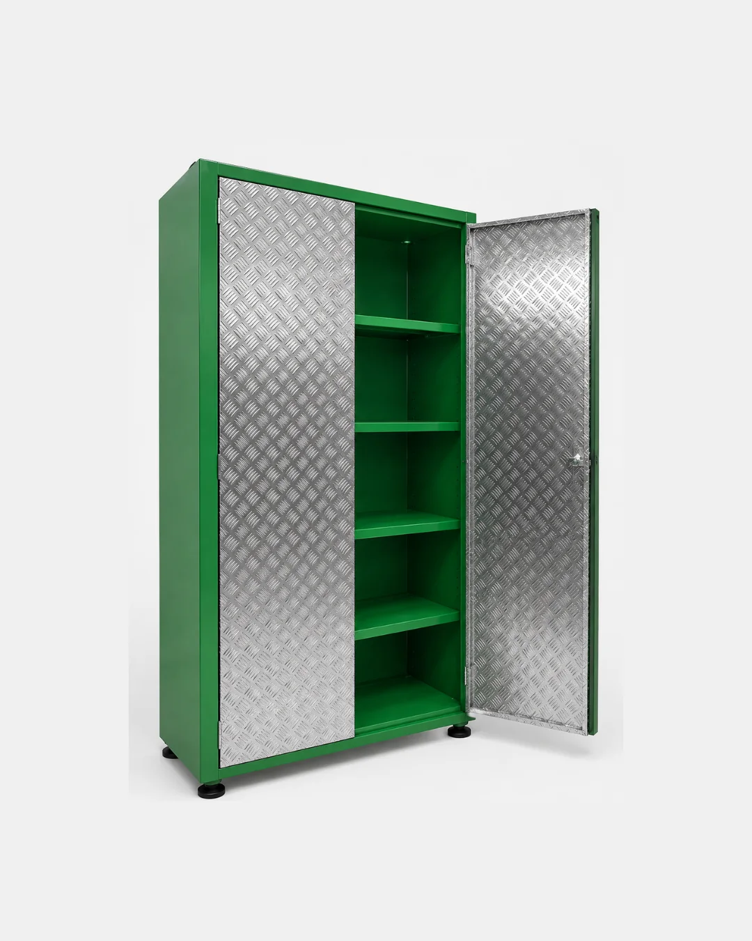 Armário para ferramentas 4 prateleiras fixas - porta de alumínio xadrez — Bezafer