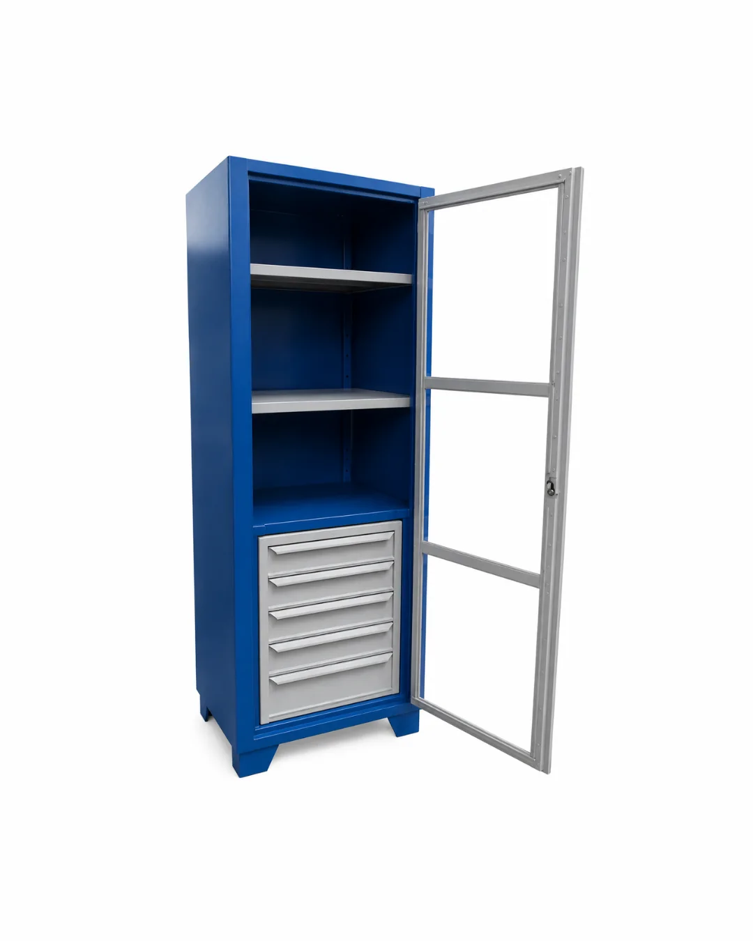 Armário para ferramentas 5 gavetas - 2 prateleiras móveis - porta c/ visor acrílico — Bezafer